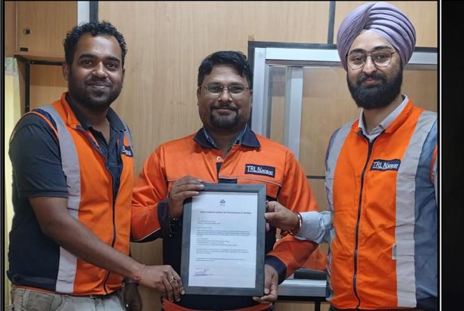 We are pleased to announce that Team TRLK SAIL Bhilai has been awarded a Appreciation Letter for Excellence in Safety  for demonstrating wrapping up the job with Zero Harm and Zero safety penalties in 2025 & Best Safety Conscious team in steel zone at SAIL BSP.     The award was issued by Mr. Akhil Mishra (SED Department SAIL BSP) . This recognition highlights the team's unwavering commitment to safety, quality, and operational excellence. Congratulations to everyone involved!