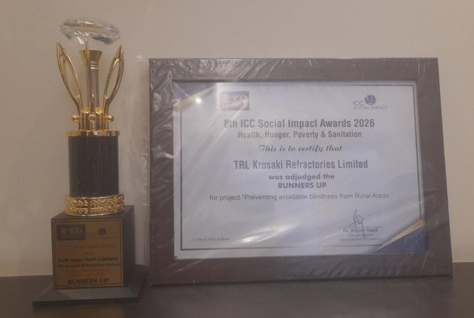 TRL Krosaki Refractories Limited won the Runners up Trophy of Indian Chamber of Commerce (ICC) Social Impact Award 2026