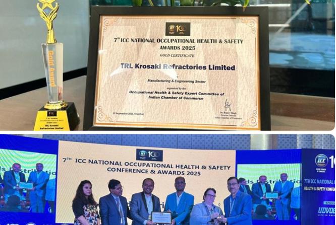 TRL Krosaki Refractories Limited wins the Gold Award at 7th  ICC National Occupational Health & Safety Conference & Awards 2025 in the category of Manufacturing Sector